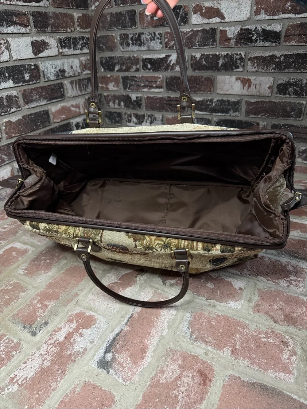 Vintage Bueno Tropical Palm Tree Tapestry Travel Weekender Duffle Bag